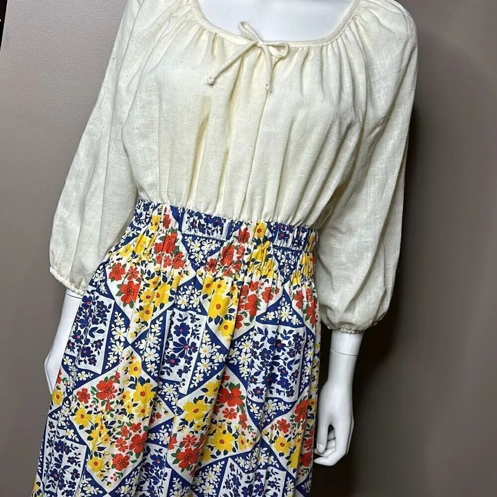 Vintage Deena Floral Maxi Dress Medium